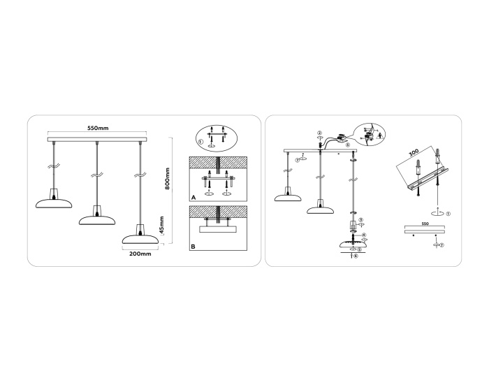 Светильник подвесной светодиодный на штанге AMBRELLA light FL4841