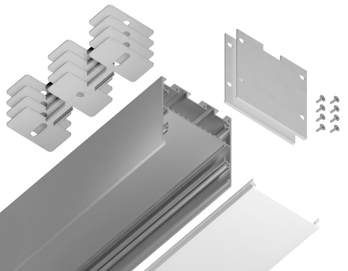 Алюминиевый профиль накладной/подвесной "Profile System" 42*45 для светодиодной ленты до 33,4мм Ambrella light GP3050AL