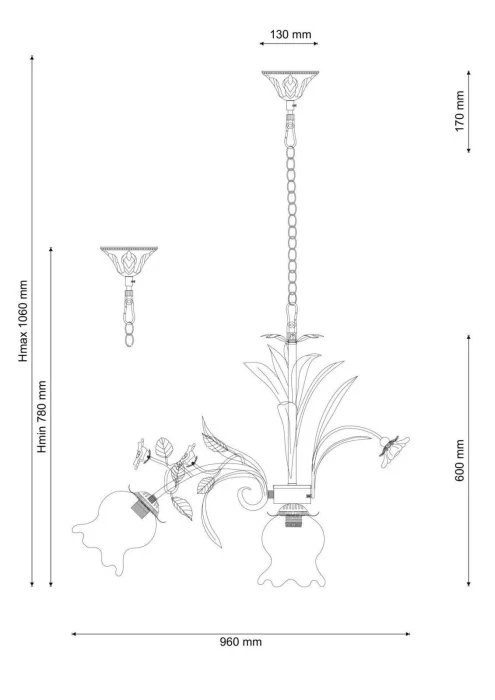Люстра подвесная Lucia Tucci Fiori di rose 184.8.1