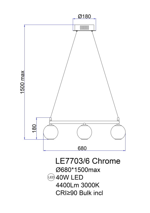 Подвесная люстра Leon Aurore LE7703/6 Chrome