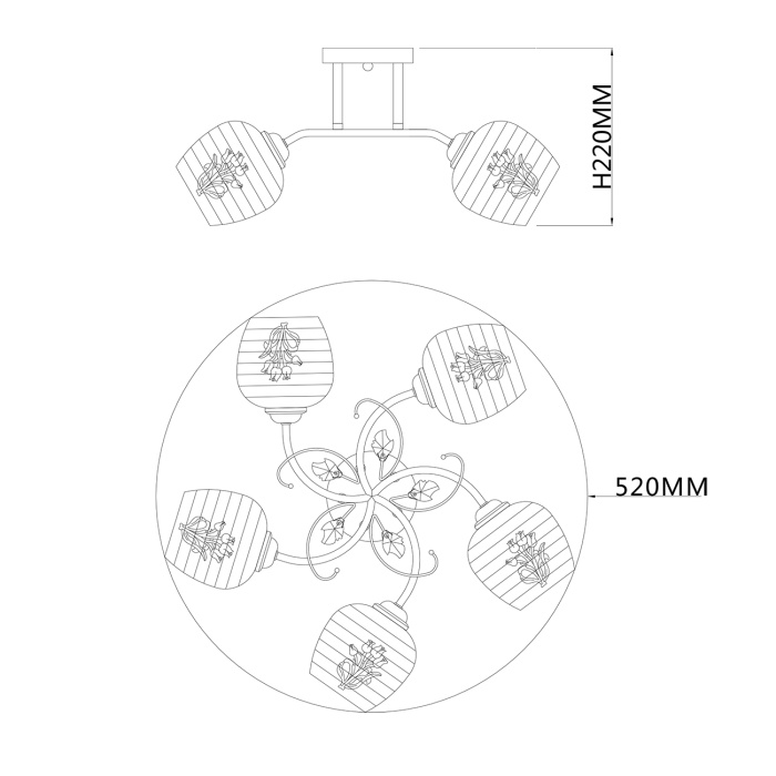Потолочный светильник ANEMONE ESCADA 1121/5PL