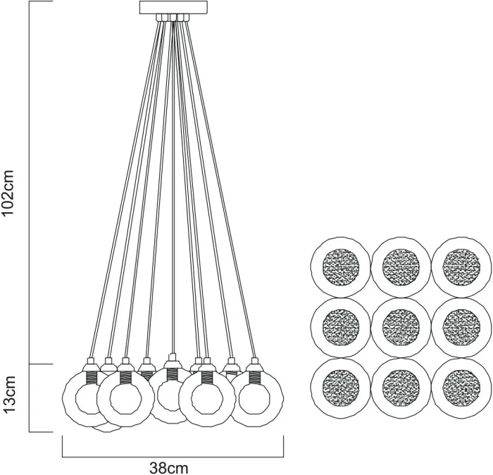 Подвесной светильник паук Arte Lamp Pallone A3025SP-9CC