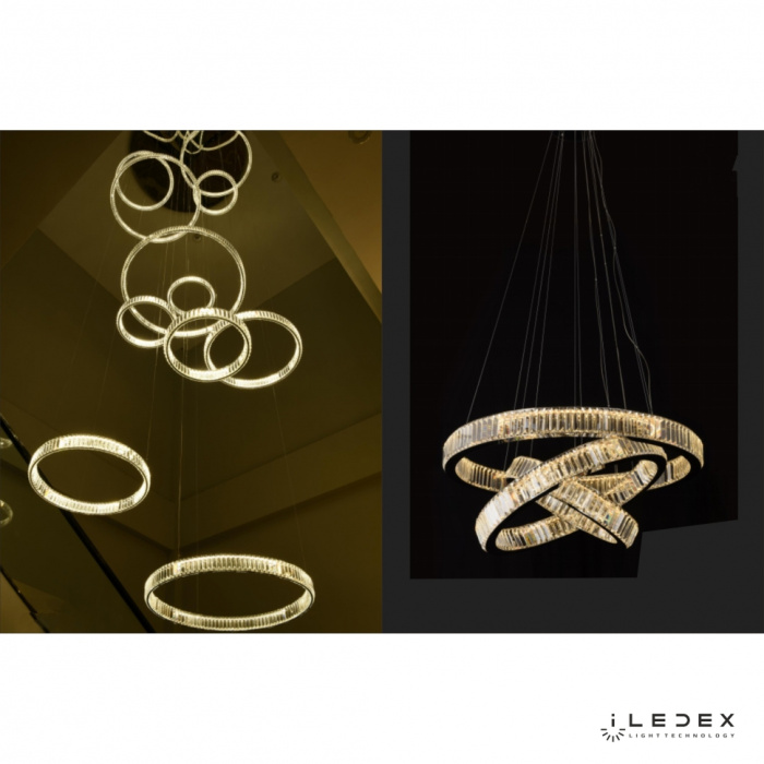 Подвесной светильник iLedex WOODSTOCK 10920P/3-70W-3000K (8/6/4) GOLD&CLEAR