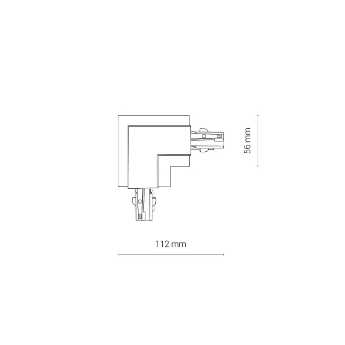 Коннектор для трехфазной трековой системы L-образный правый Nowodvorski Ctls Power White 8230
