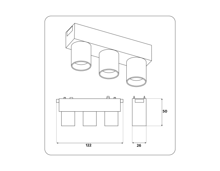 Светильник светодиодный трековый для шинопровода Magnetic Ultra Slim Ambrella light GV1503