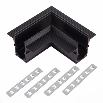 Угол-соединитель для встраиваемого магнитного шинопровода под ГКЛ 12мм ST-Luce Черный ST007.429.12