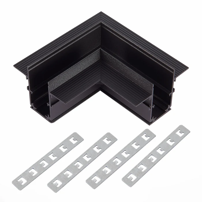 Угол-соединитель для встраиваемого магнитного шинопровода под ГКЛ 12мм ST-Luce Черный ST007.429.12