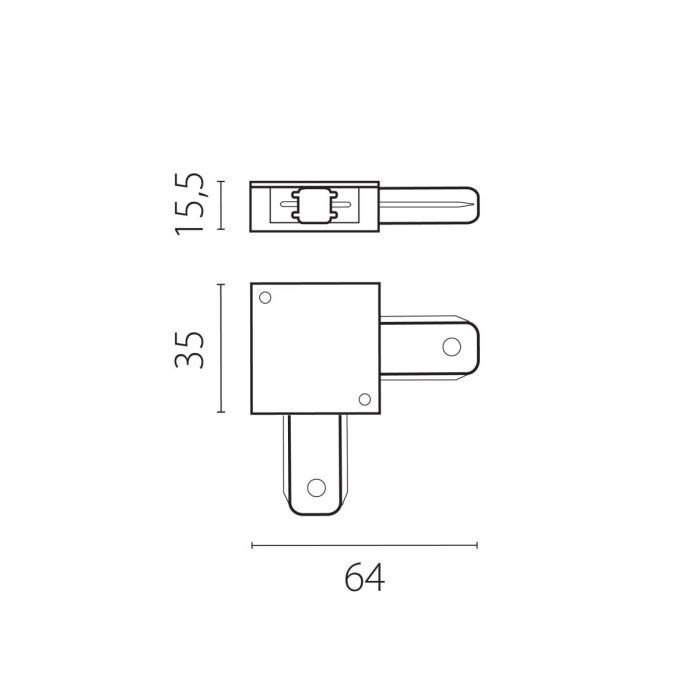 Угловое соединение для шинопровода к 50202X-P, 50203X-P Barra Lightstar 502127-P