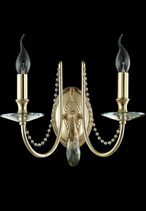 Бра Crystal Lux VICTORIA AP2 GOLD/AMBER