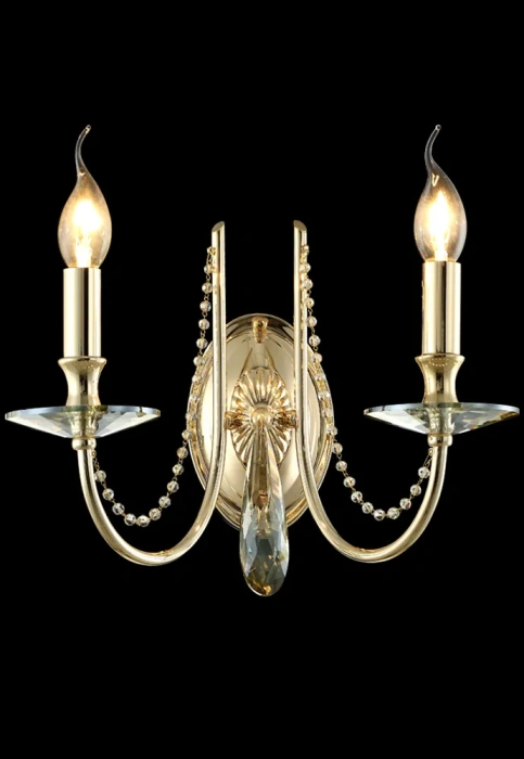 Бра Crystal Lux VICTORIA AP2 GOLD/AMBER