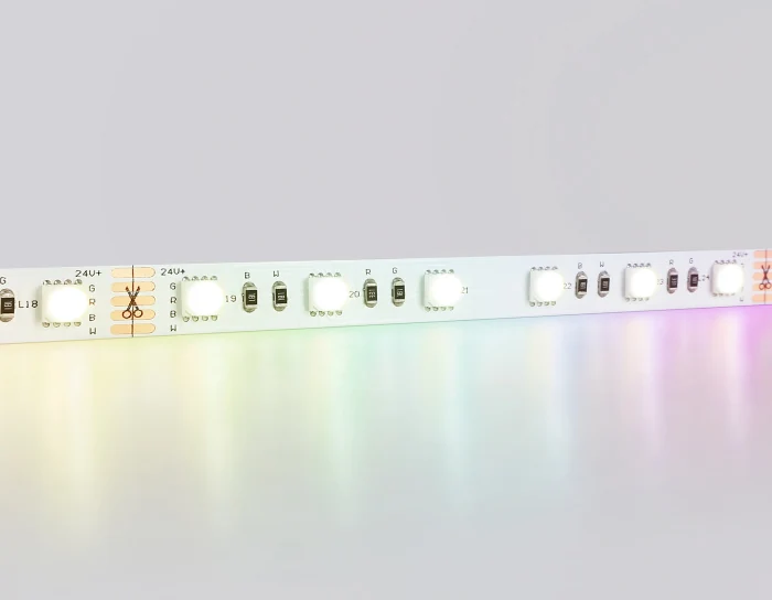Светодиодная лента RGB с дневным белым светом GS4402 5050 60Led /10W m/ 24V IP20 RGBW+4500K 5m Ambrella light GS4402