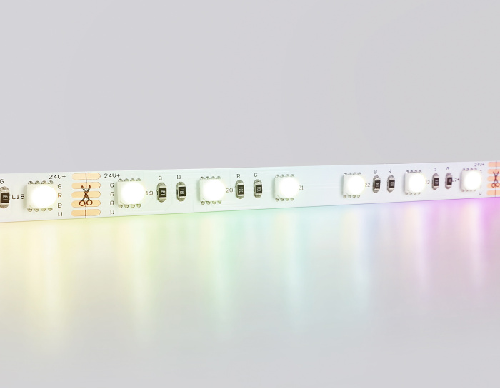 Светодиодная лента RGB с дневным белым светом GS4402 5050 60Led /10W m/ 24V IP20 RGBW+4500K 5m Ambrella light GS4402