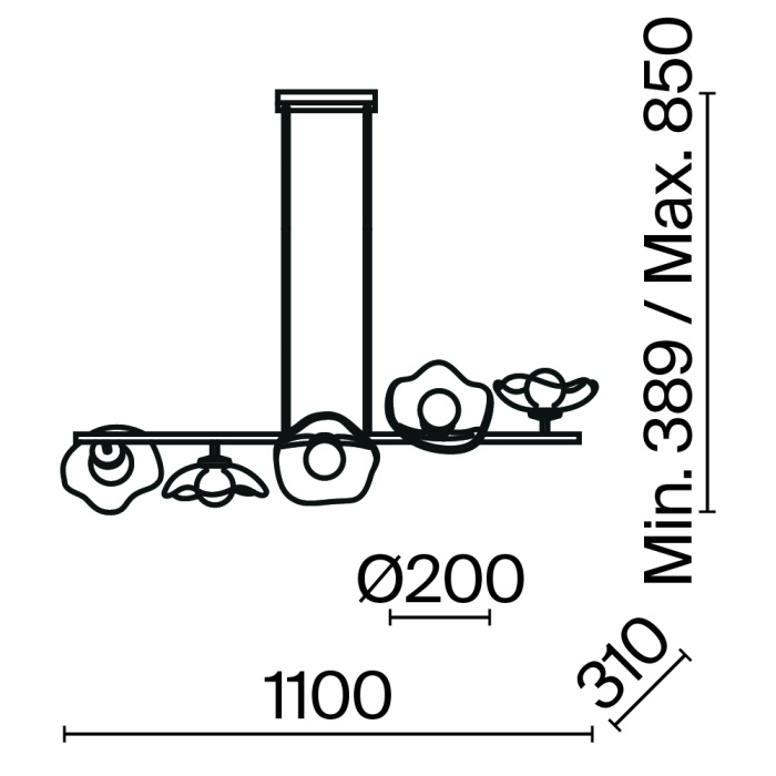 Люстра на штанге Maytoni Miracle MOD207PL-05BS