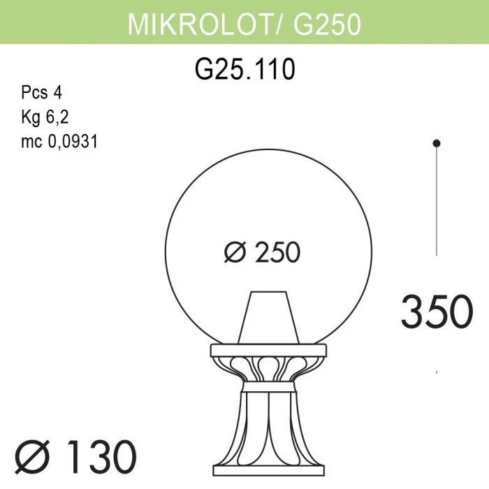 Уличный светильник Fumagalli Microlot/G250 G25.110.000.BXE27