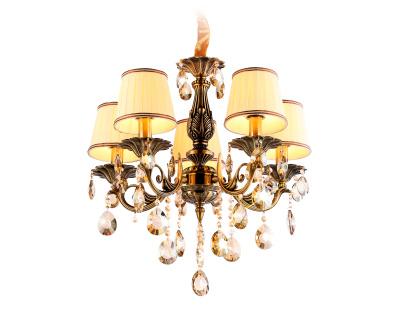 Подвесная люстра с абажурами и хрусталем Ambrella light TR4577