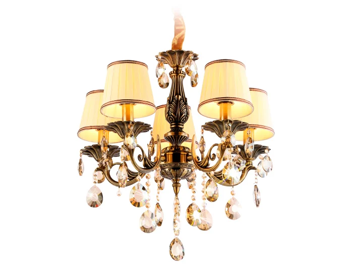 Подвесная люстра с абажурами и хрусталем Ambrella light TR4577