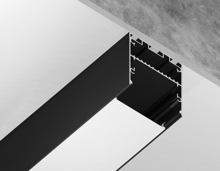 Алюминиевый профиль накладной/подвесной "Profile System" 42*45 для светодиодной ленты до 33,4мм Ambrella light GP3050BK