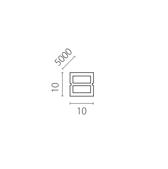 Профиль квадратный силиконовый 10х10 мм (тип А) PROFILED 5м/упак д/LED ленты 441005