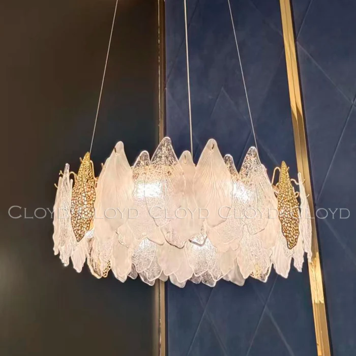 Люстра Cloyd SENEGAL-B C8 / Ø60 см - с золотыми листьями - золото (арт.10434)