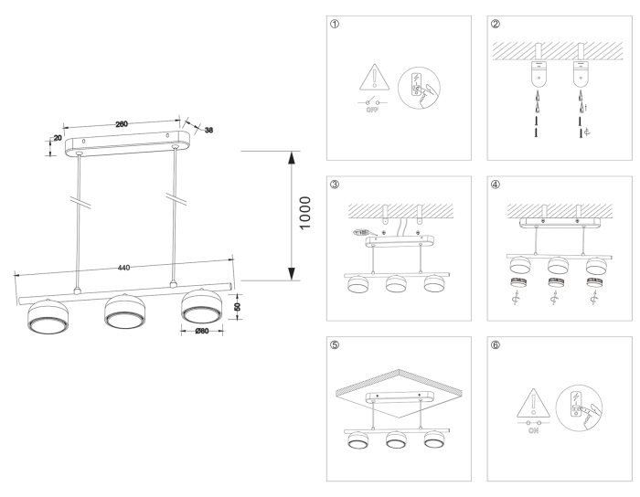 Светильник подвесной со сменной лампой GX53 Ambrella light TN71034