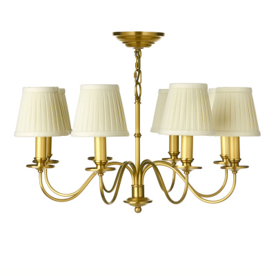 Люстра Cloyd VISALIA C8 / беж. абажур - Ø68 см - латунь (арт.10061)