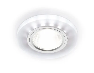 Встраиваемый точечный светильник MR16 со светодиодной подсветкой Ambrella light S214 WH/CH/WH