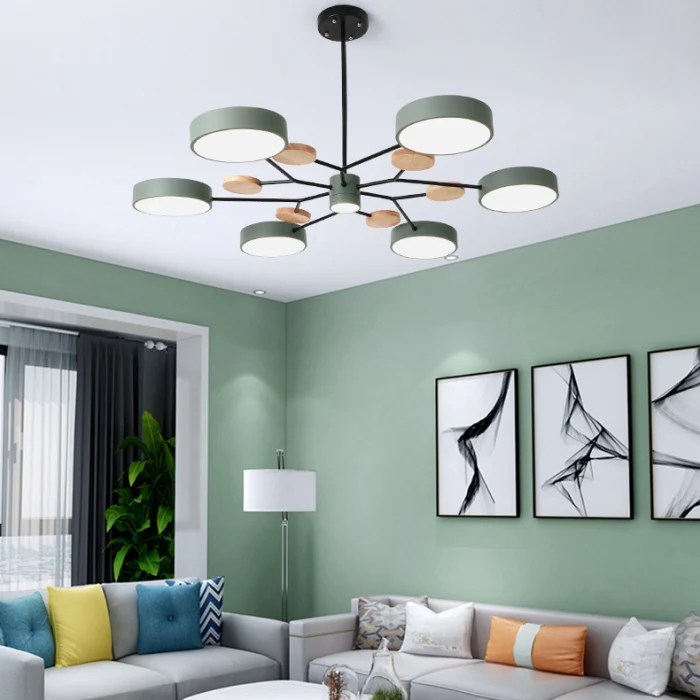 Люстра на штанге MEADE 6 lamps Green ImperiumLoft