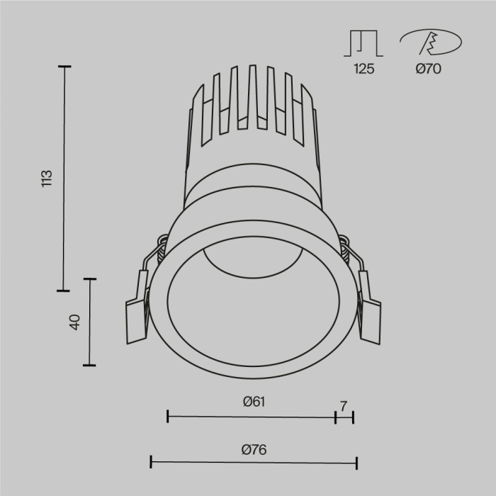 Встраиваемый светильник Maytoni Dip DL118-15W-3K-W