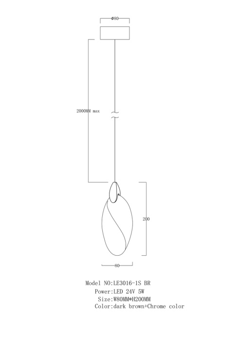 Подвесной светильник Leon Lance LE3016/1S BR