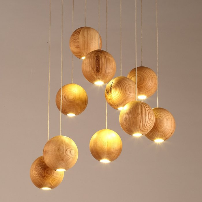 Подвесной светильник Lofter Wooden Sphere ImperiumLoft