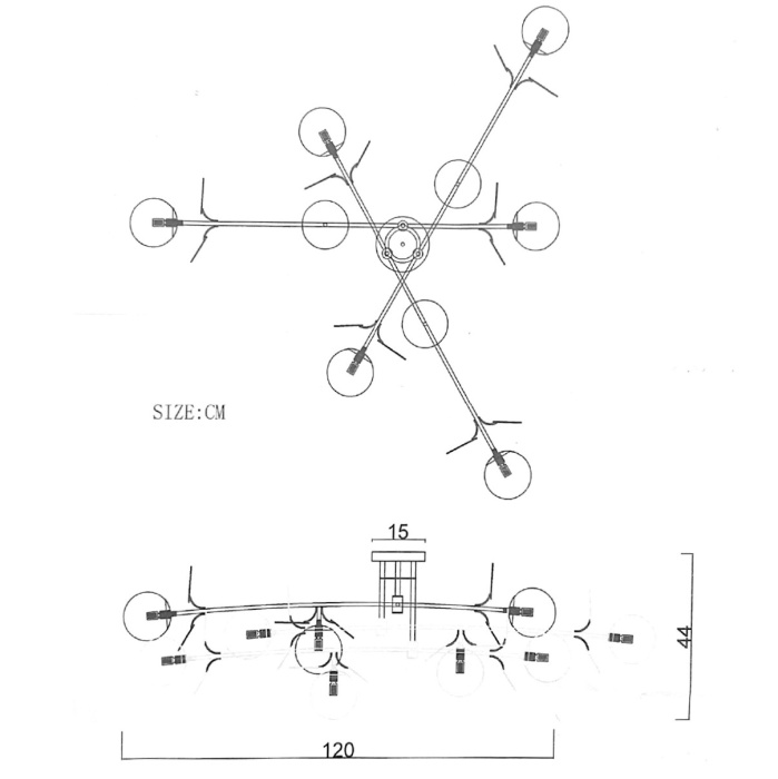 Потолочная люстра MATISSE B D120 Gold White ImperiumLoft