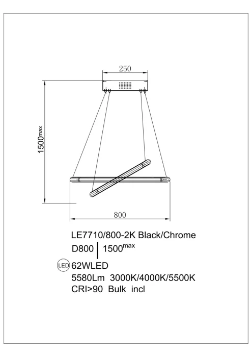 Подвесная люстра Leon Ani LE7710/800-2K Black/Chrome