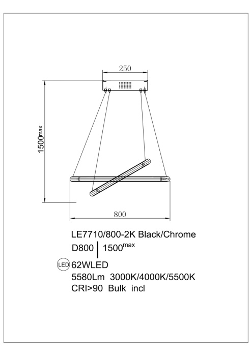 Подвесной светильник Leon Ani LE7710/800-2K Black/Chrome