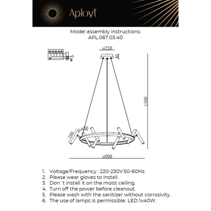 Люстра подвесная Aployt Honor APL.067.03.40