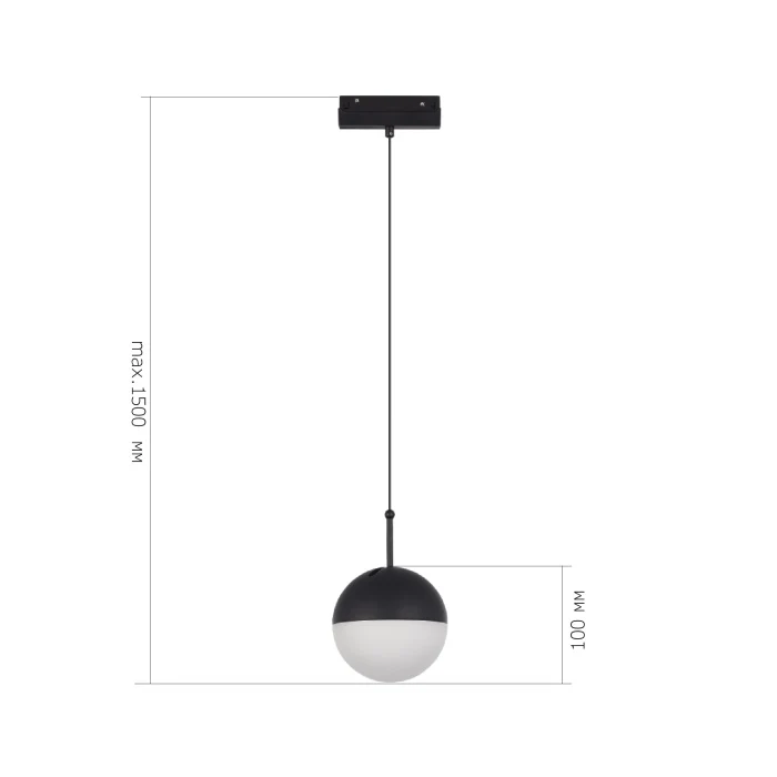 Магнитный трековый светильник Черный LED 1*7W 4000K Lm Ra90 120° IP20 D100xH- 48V ST681.446.07