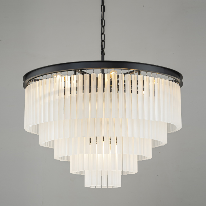 Подвесная люстра Delight Collection 1920s Odeon KR0387P-10A black/frost