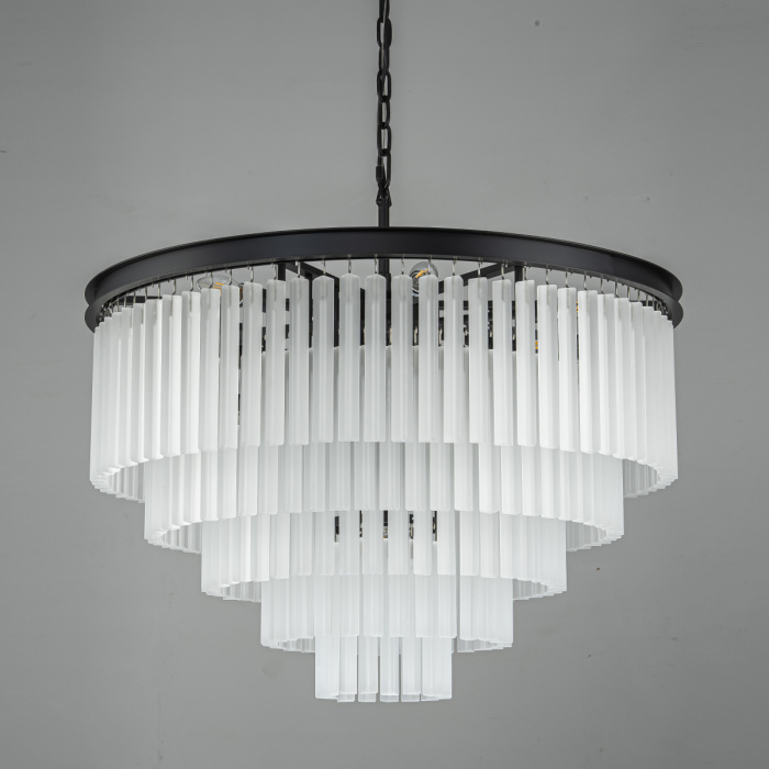 Подвесная люстра Delight Collection 1920s Odeon KR0387P-10A black/frost