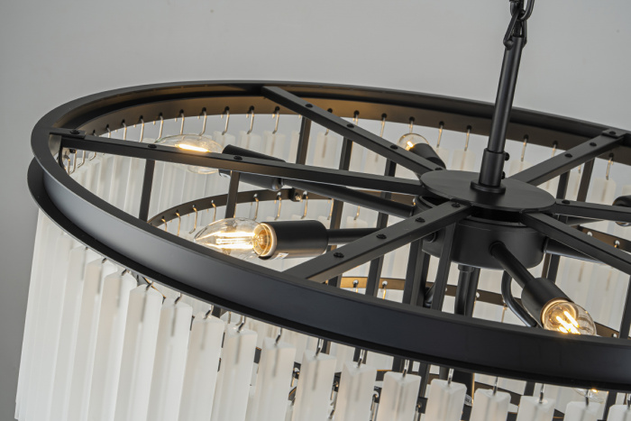 Подвесная люстра Delight Collection 1920s Odeon KR0387P-10A black/frost