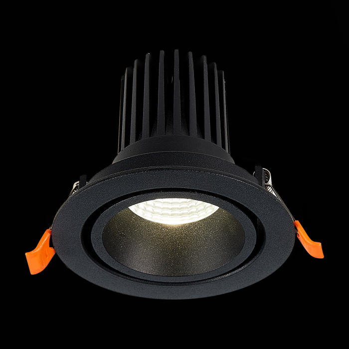 Светильник встраиваемый Черный LED 1*10W 3000K 750Lm Ra>90 38° IP20 D102xH85 170-240V ST705.438.10