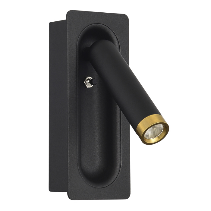 Светильник настенный ST-Luce черный/черный,латунь LED 1*3W 4000K SL6238.401.01