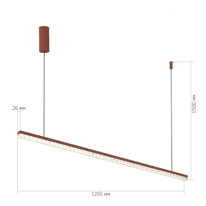 Светильник подвесной ST-Luce терракотовый/прозрачный LED 1*32W 4000K SL1018.613.01
