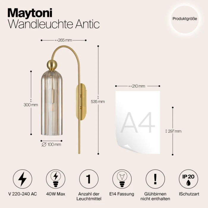 Бра Maytoni Antic MOD302WL-01CG