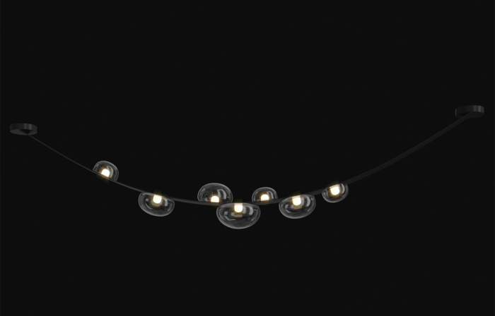 Светильник подвесной Crystal Lux BOSQUE SP7 L3000 BLACK/TRANSPARENT