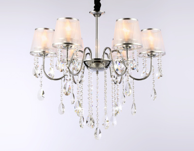 Подвесная люстра с абажурами и хрусталем Ambrella light TR4588