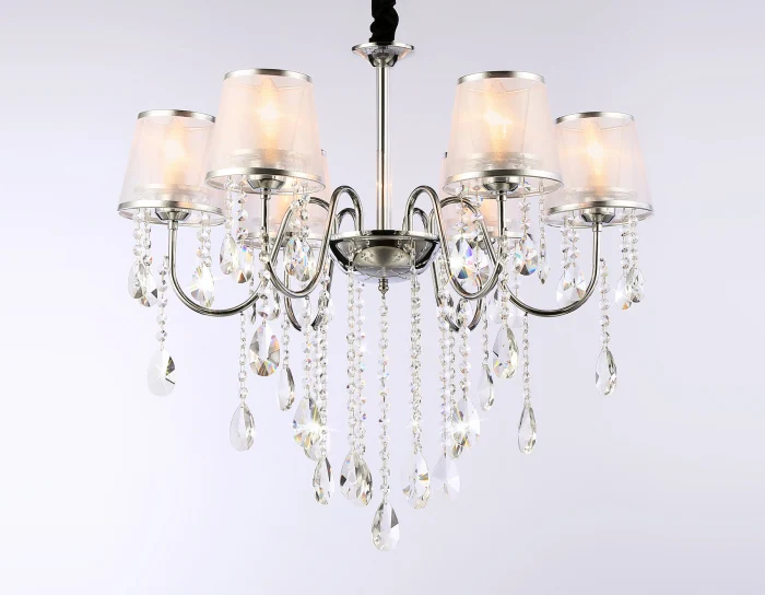 Подвесная люстра с абажурами и хрусталем Ambrella light TR4588