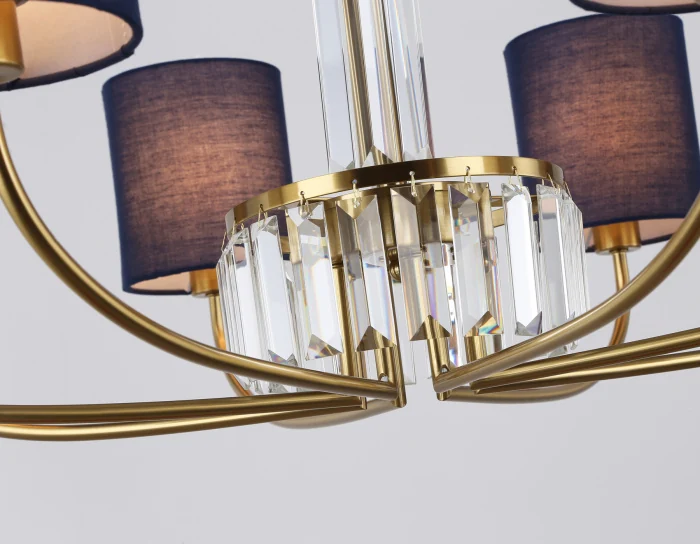 Подвесная люстра с абажурами и хрусталем Ambrella light LH71273