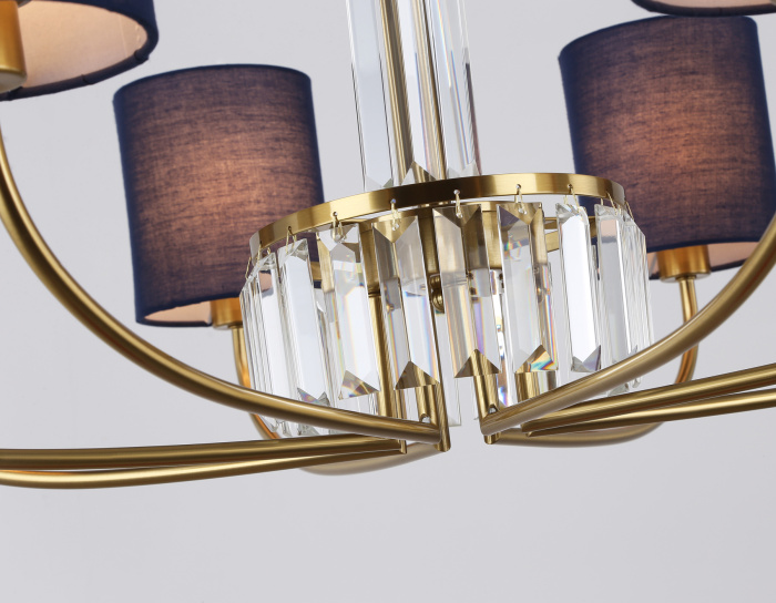 Подвесная люстра с абажурами и хрусталем Ambrella light LH71273
