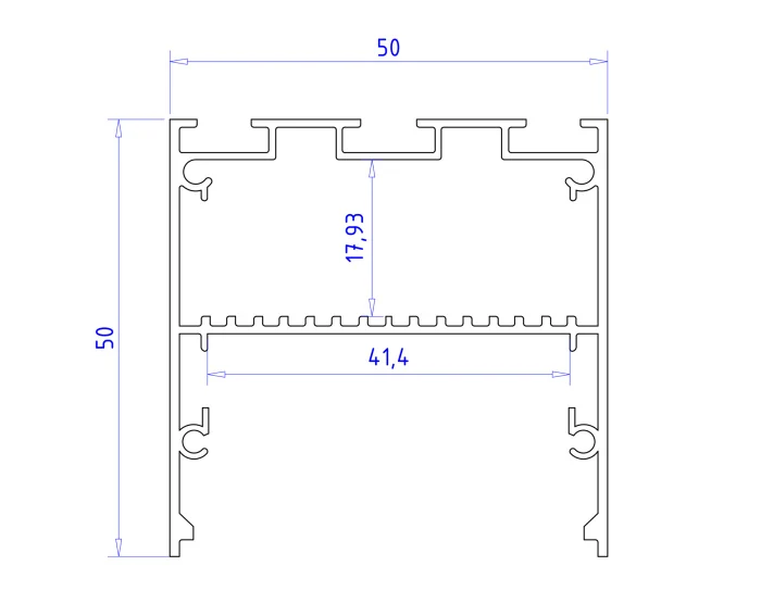 Алюминиевый профиль накладной/подвесной "Profile System" 50*50 для светодиодной ленты до 41,4мм Ambrella light GP3100AL