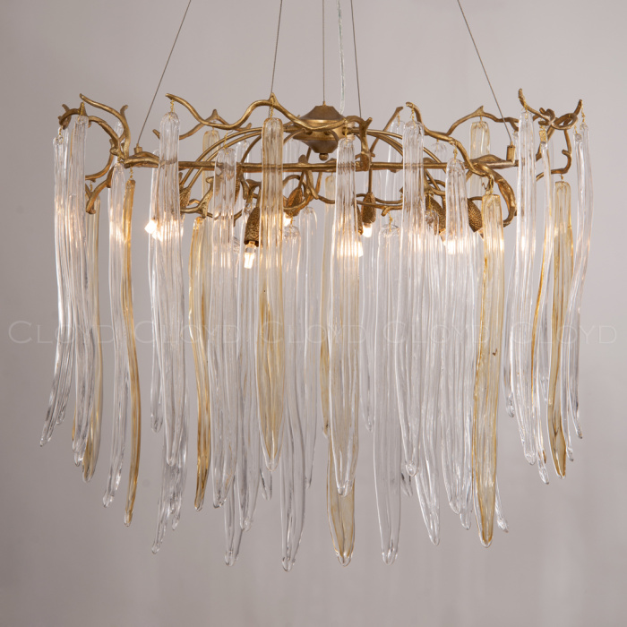 Люстра Cloyd SULAWESI C10 / Ø83 см - латунь - желт. стекло (арт.10400)