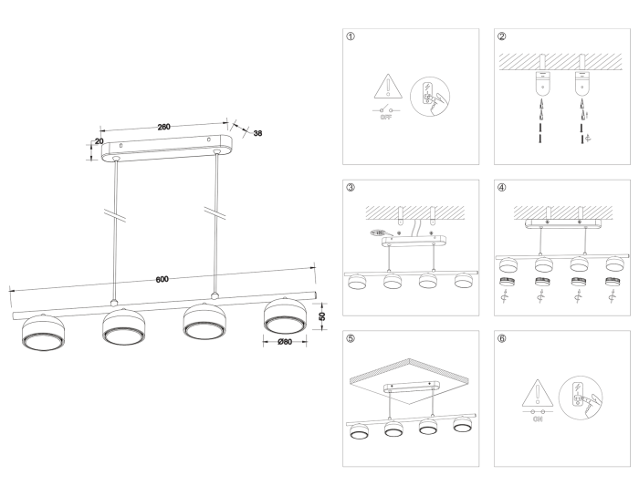 Светильник подвесной со сменной лампой GX53 Ambrella light TN71037